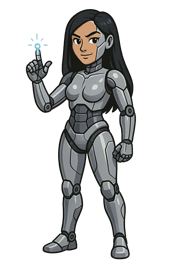 cyborg woman vector